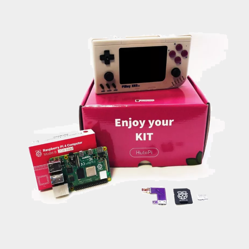Kit avec PiBoy XRS, Raspberry Pi 4 et les accessoires associés