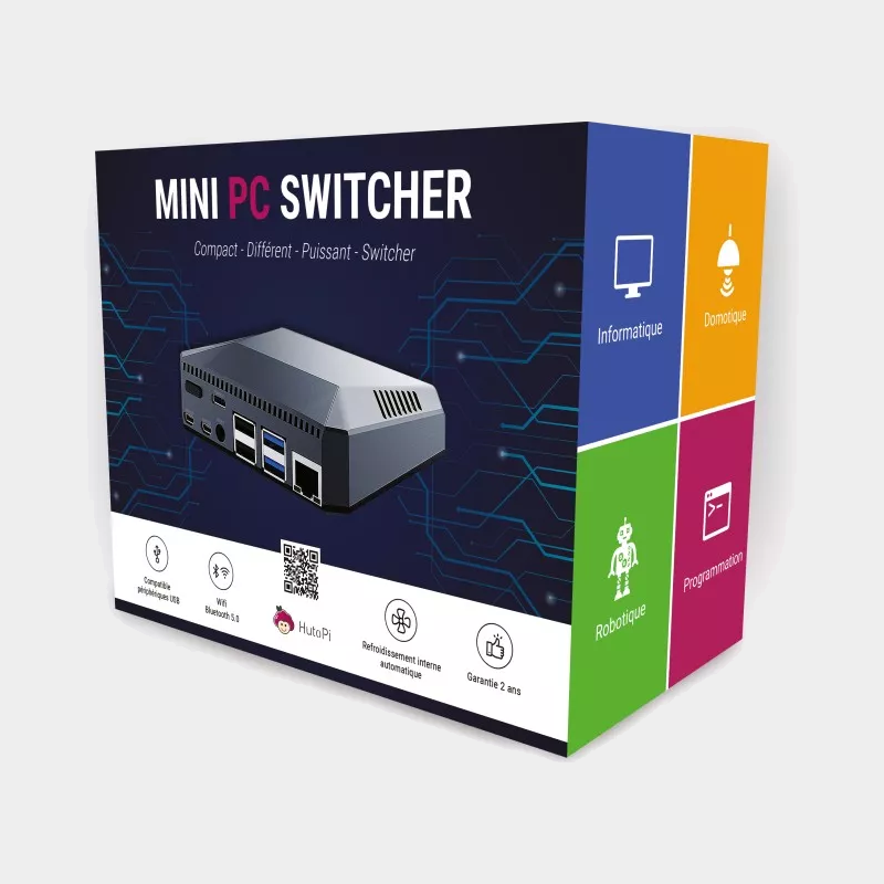Kit mini pc Switcher avec Raspberry Pi 4. Idéal pour la bureautique