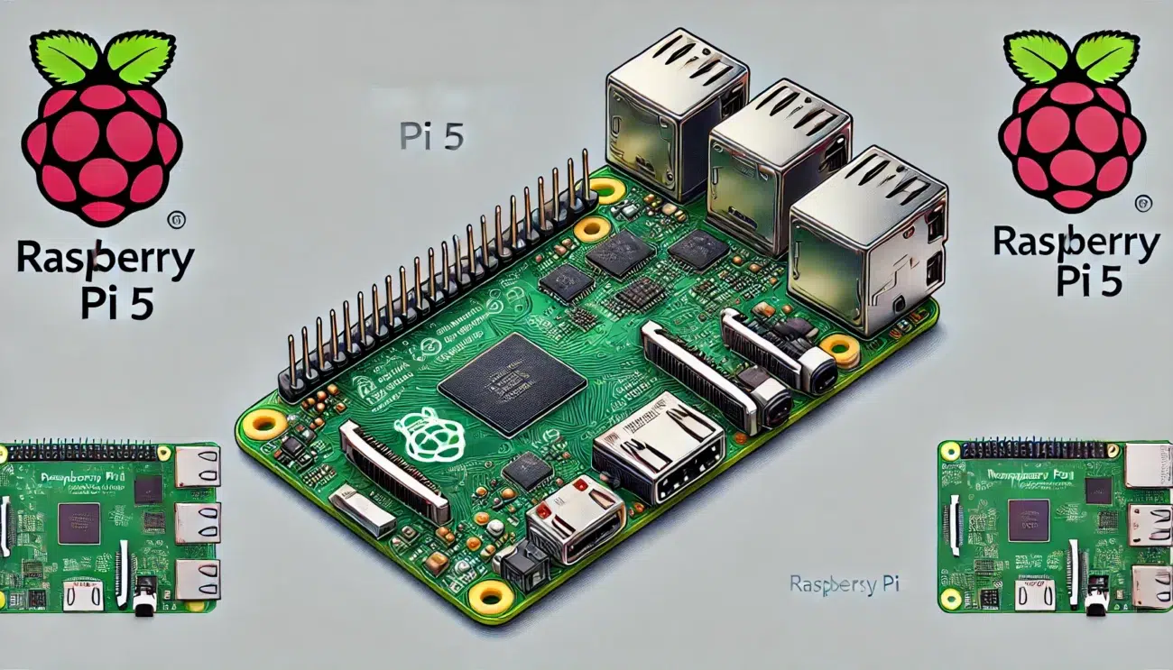 DALL·E 2024 08 19 10.04.48 A realistic and detailed illustration of the Raspberry Pi 5 closely matching the provided image reference. The illustration should show the Raspberry